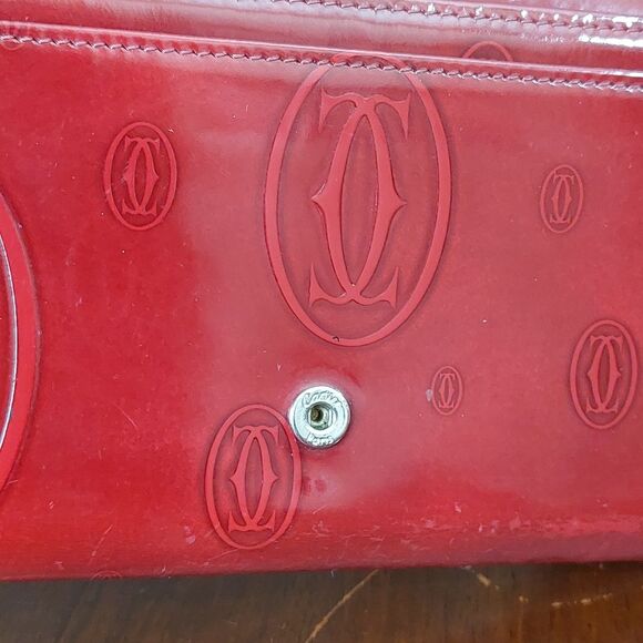 Cartier Happy Birthday Red Bordeaux Patent Leather Wallet - Picture 10 of 16
